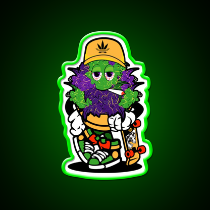 Purple Haze Skater Hemp Inspired Green Leaf Led Neon Sign Rgb Color - LED neon sign view 8