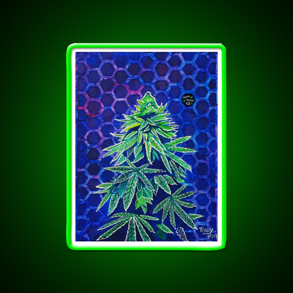 Purple Kush Hemp Inspired Green Leaf Led Neon Sign Rgb Color - LED neon sign view 8