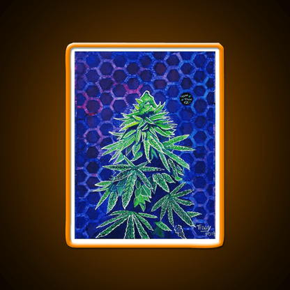 Purple Kush Hemp Inspired Green Leaf Led Neon Sign Rgb Color - Shineneon