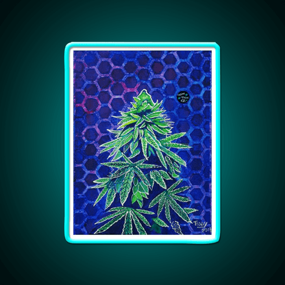Purple Kush Hemp Inspired Green Leaf Led Neon Sign Rgb Color - Shineneon