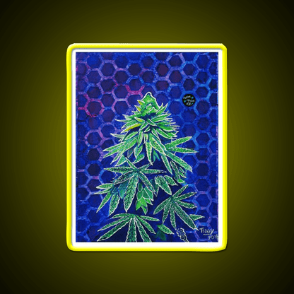 Purple Kush Hemp Inspired Green Leaf Led Neon Sign Rgb Color - Shineneon