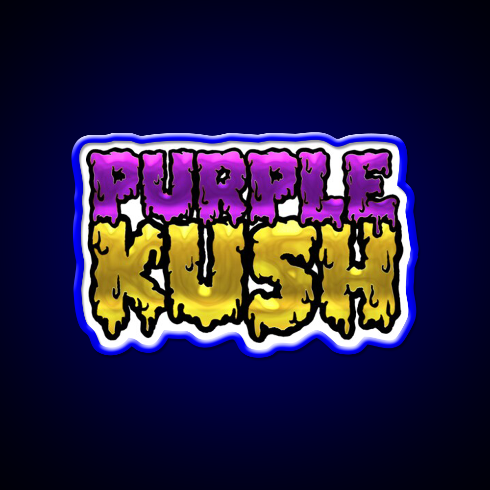 Purple Kush Weed Strain Original Label Green Leaf Led Neon Sign Rgb Color - LED neon sign view 5