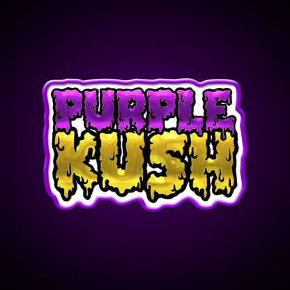 Purple Kush Weed Strain Original Label Green Leaf Led Neon Sign Rgb Color - LED neon sign view 9