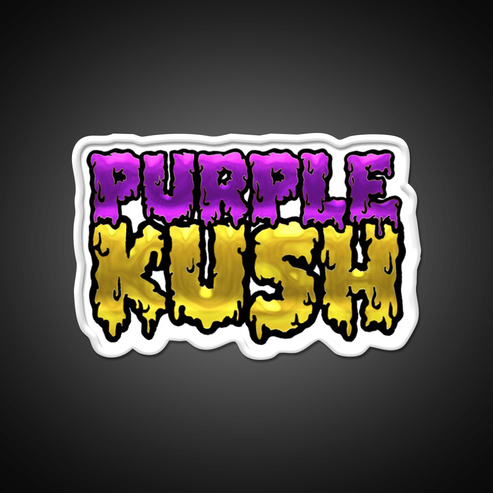 Purple Kush Weed Strain Original Label Green Leaf Led Neon Sign Rgb Color - Shineneon