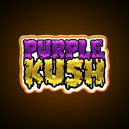 Purple Kush Weed Strain Original Label Green Leaf Led Neon Sign Rgb Color - Shineneon