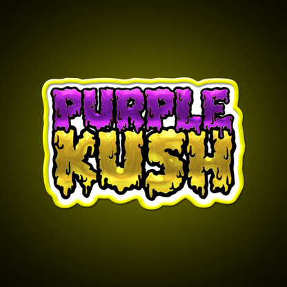 Purple Kush Weed Strain Original Label Green Leaf Led Neon Sign Rgb Color - LED neon sign view 7