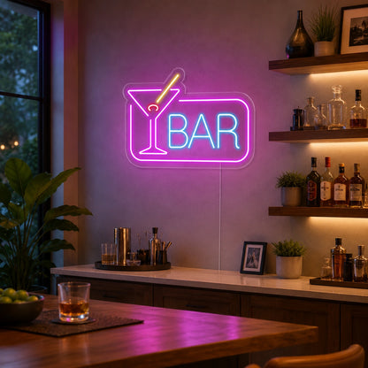 Purple Martini Bar Neon Sign LED Neon Sign real lifestyle scene