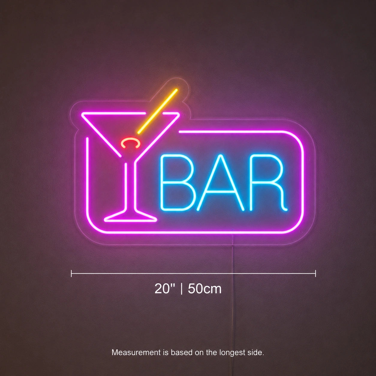 Purple Martini Bar Neon Sign LED Neon Sign size image