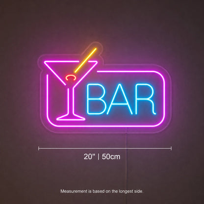 Purple Martini Bar Neon Sign LED Neon Sign size image