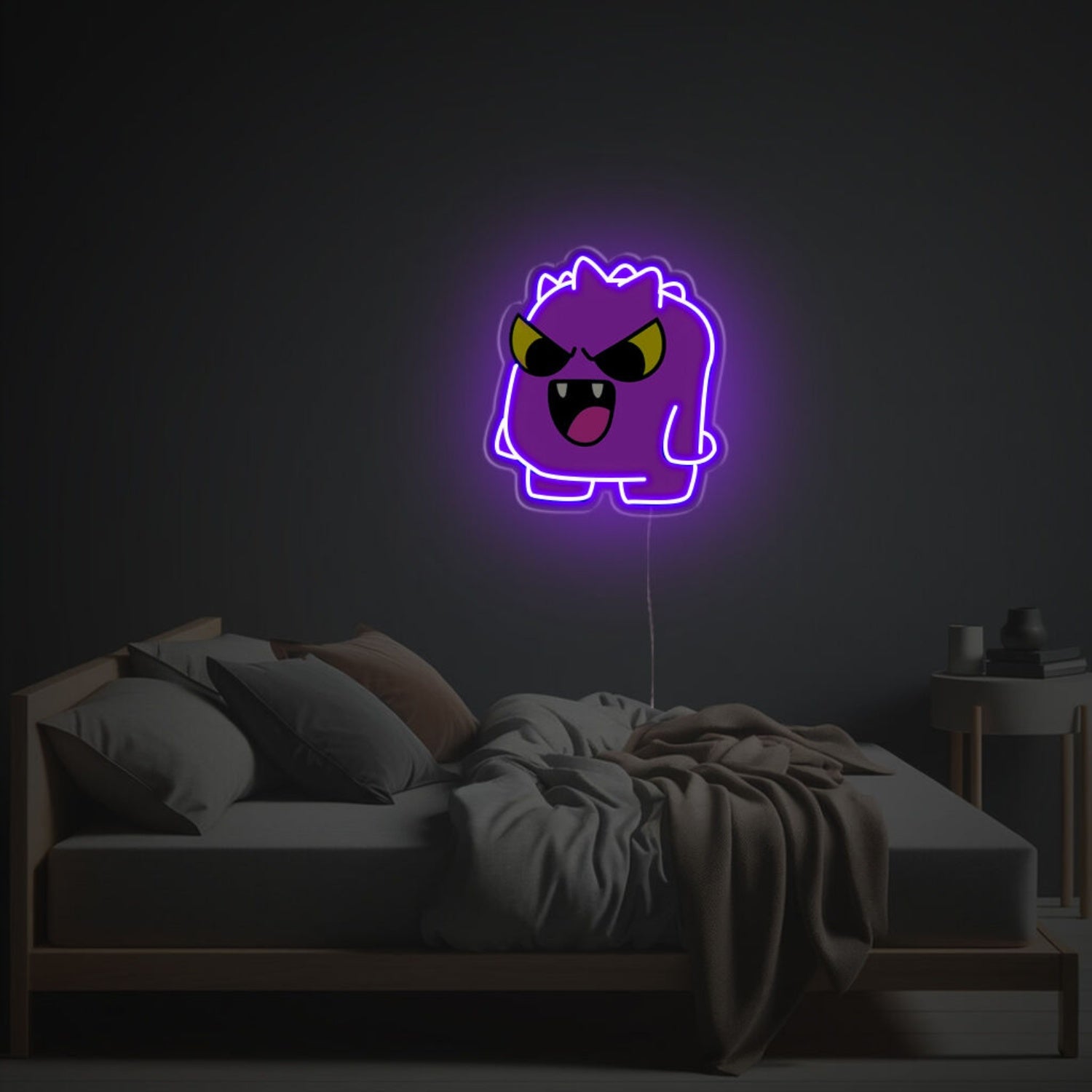 Purple Monster Led Neon Acrylic Artwork | Shineneon