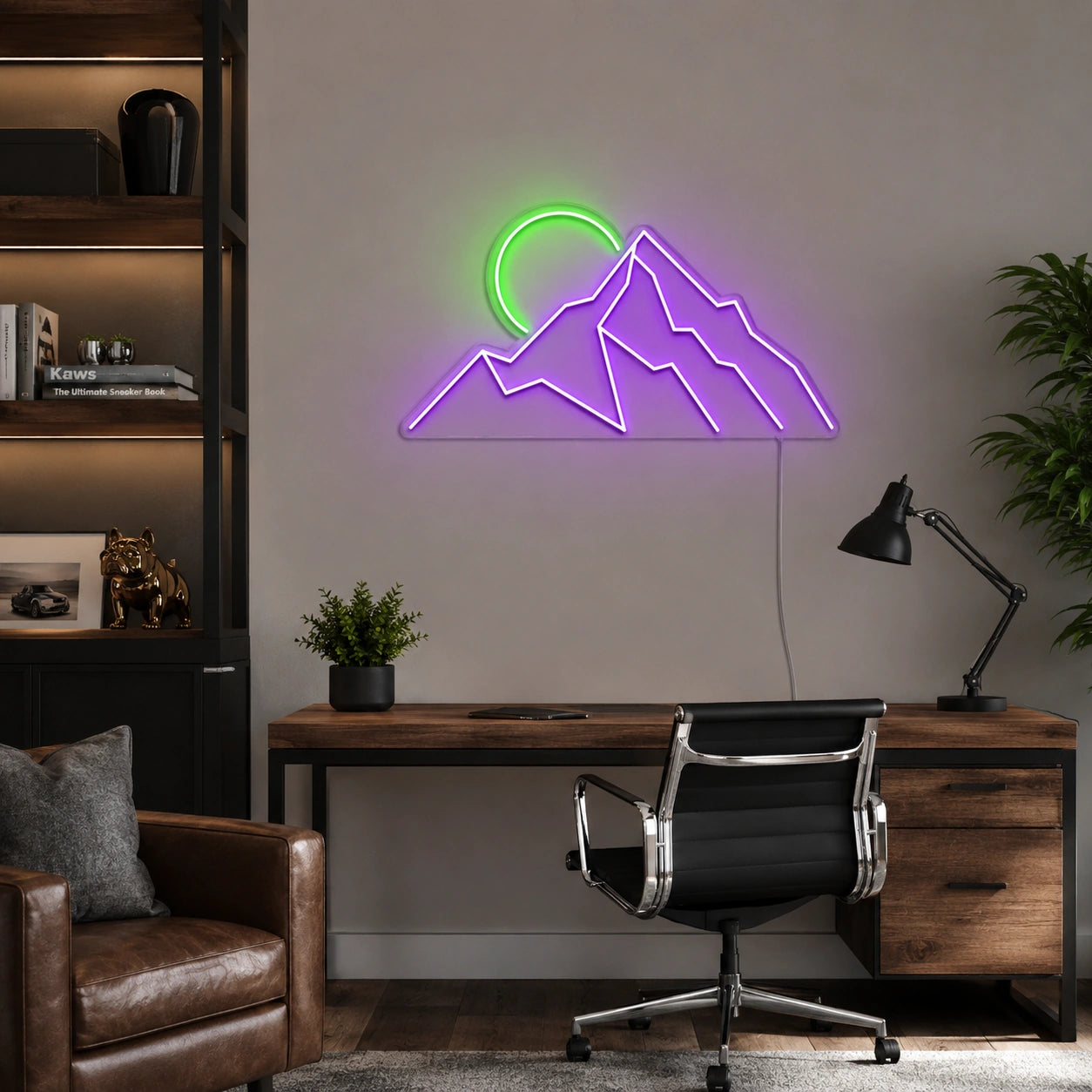 Purple Mountain Line Neon Sign LED Neon Sign real lifestyle scene