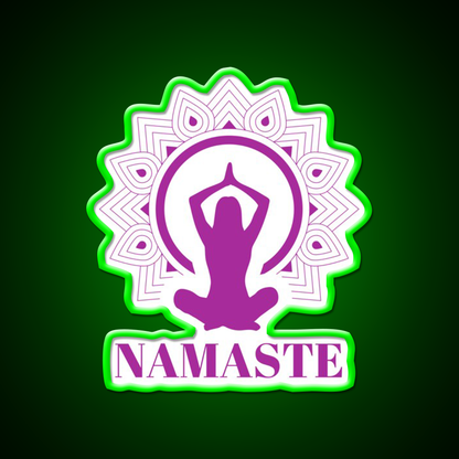 Purple Namaste Yoga Led Neon Sign For Wellness Space Rgb Color