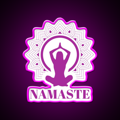 Purple Namaste Yoga Led Neon Sign For Wellness Space Rgb Color