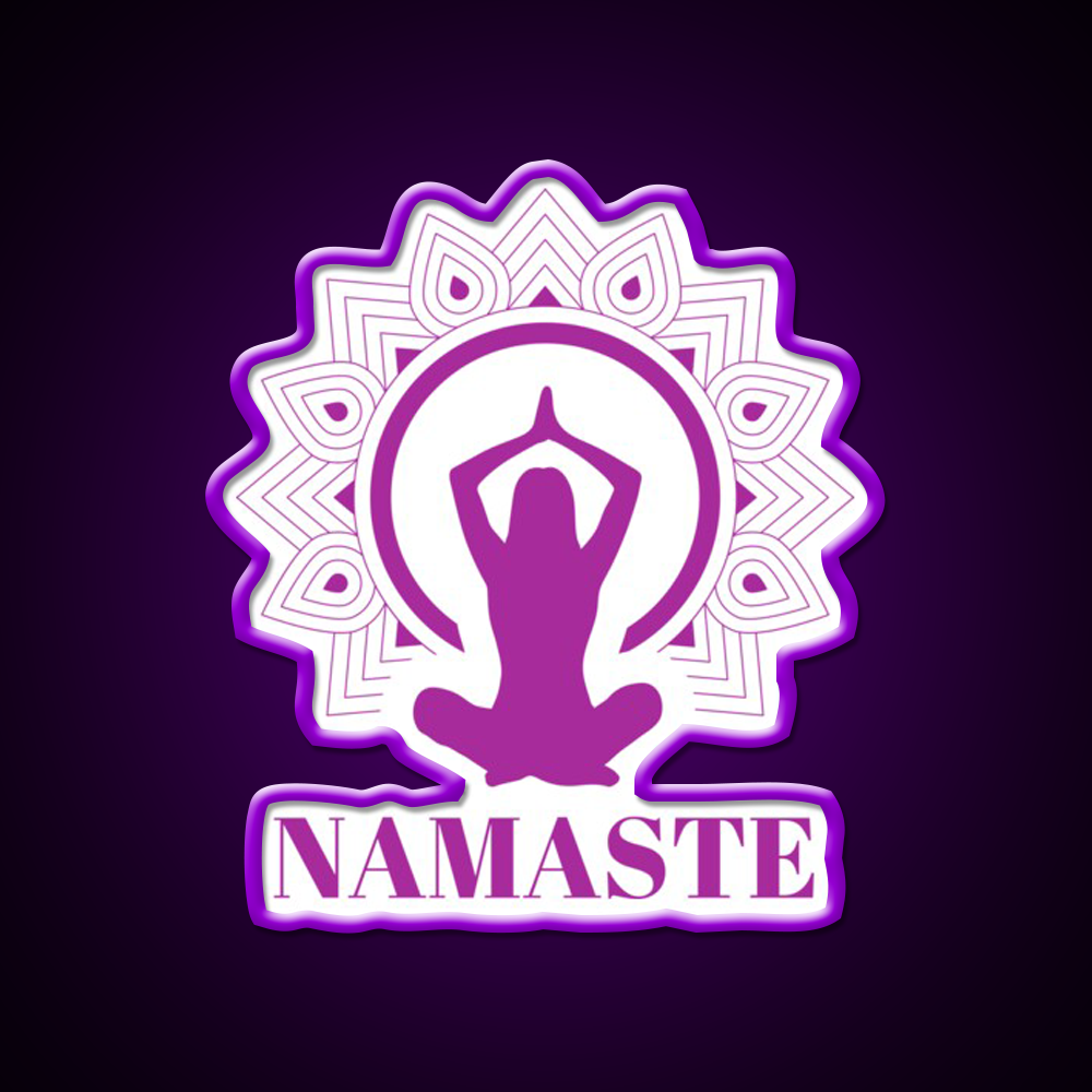 Purple Namaste Yoga Led Neon Sign For Wellness Space Rgb Color