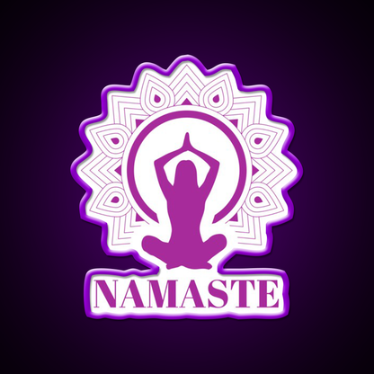 Purple Namaste Yoga Led Neon Sign For Wellness Space Rgb Color