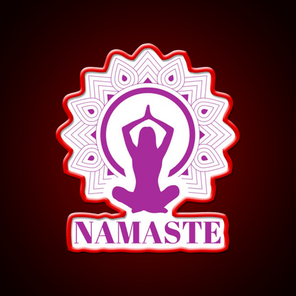 Purple Namaste Yoga Led Neon Sign For Wellness Space Rgb Color - Shineneon