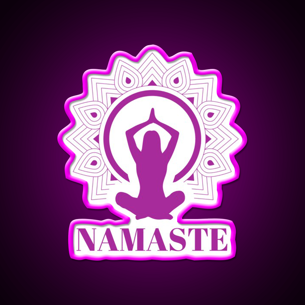 Purple Namaste Yoga Led Neon Sign For Wellness Space Rgb Color - Shineneon