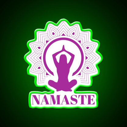 Purple Namaste Yoga Led Neon Sign For Wellness Space Rgb Color - Shineneon
