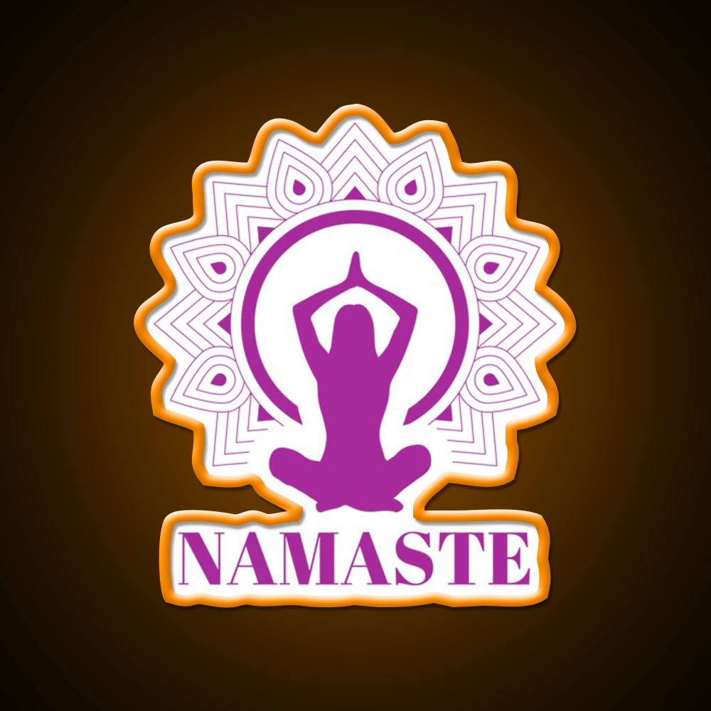 Purple Namaste Yoga Led Neon Sign For Wellness Space Rgb Color - Shineneon