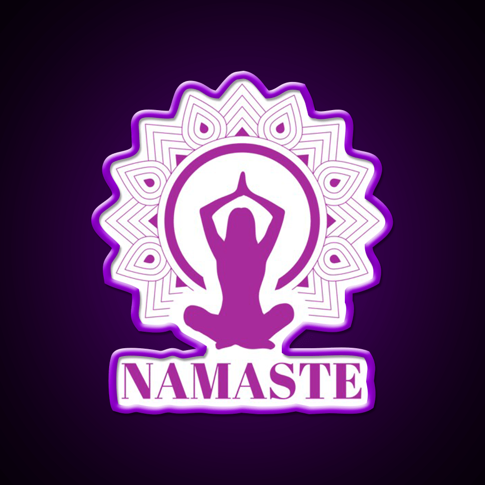 Purple Namaste Yoga Led Neon Sign For Wellness Space Rgb Color - Shineneon