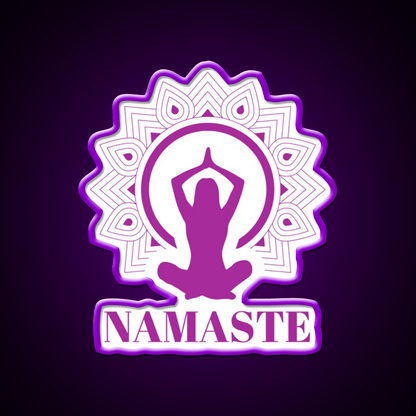 Purple Namaste Yoga Led Neon Sign For Wellness Space Rgb Color - Shineneon