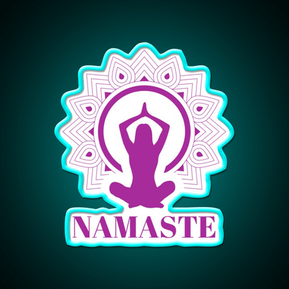 Purple Namaste Yoga Led Neon Sign For Wellness Space Rgb Color - Shineneon