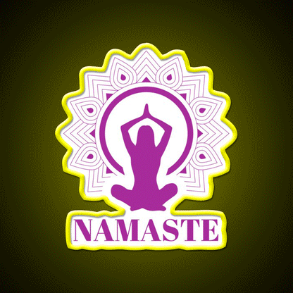 Purple Namaste Yoga Led Neon Sign For Wellness Space Rgb Color