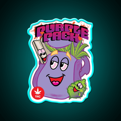Purple Packs Label Hemp Inspired Green Leaf Led Neon Sign Rgb Color - Shineneon