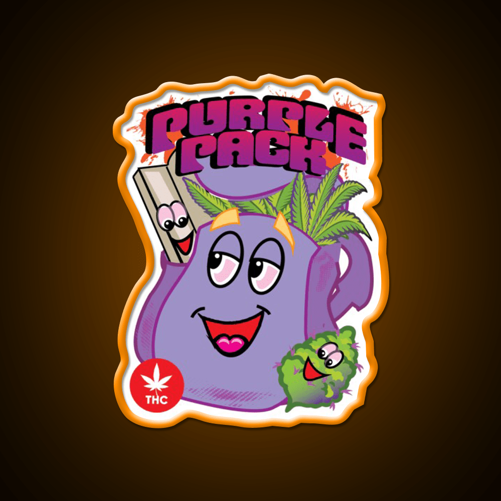 Purple Packs Label Hemp Inspired Green Leaf Led Neon Sign Rgb Color - Shineneon