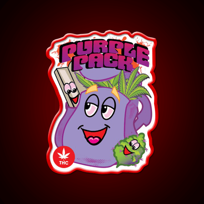 Purple Packs Label Hemp Inspired Green Leaf Led Neon Sign Rgb Color - Shineneon