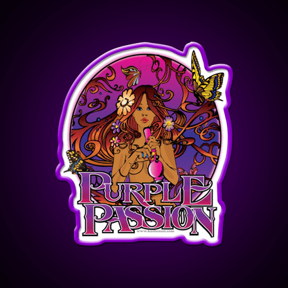 Purple Passion Strain Art Hemp Inspired Green Leaf Led Neon Sign Rgb Color - Shineneon