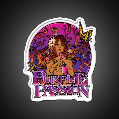 Purple Passion Strain Art Hemp Inspired Green Leaf Led Neon Sign Rgb Color - Shineneon