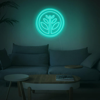 Purple Plant Circle Led Neon Sign For Home Decor | Shineneon