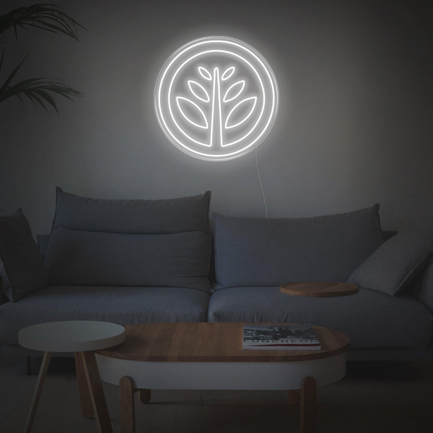 Purple Plant Circle Led Neon Sign For Home Decor | Shineneon