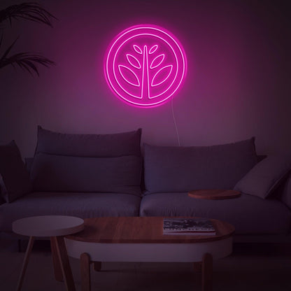 Purple Plant Circle Led Neon Sign For Home Decor | Shineneon