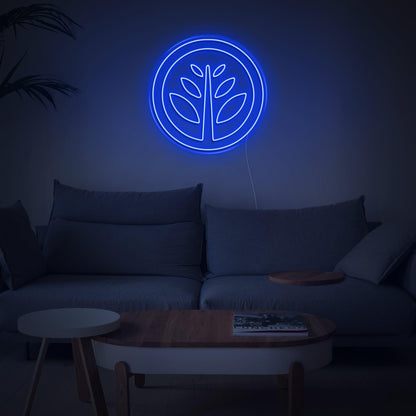 Purple Plant Circle Led Neon Sign For Home Decor | Shineneon