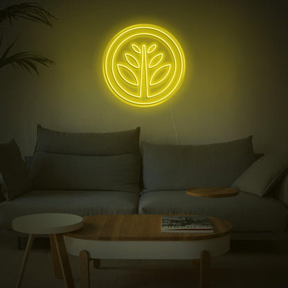 Purple Plant Circle Led Neon Sign For Home Decor | Shineneon