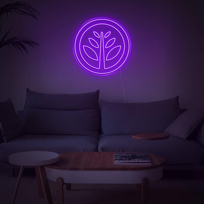 Purple Plant Circle Led Neon Sign For Home Decor | Shineneon