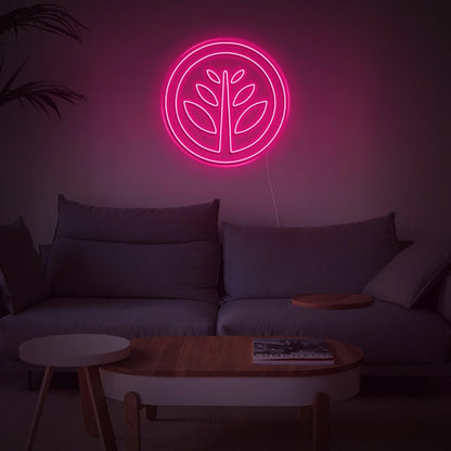 Purple Plant Circle Led Neon Sign For Home Decor | Shineneon