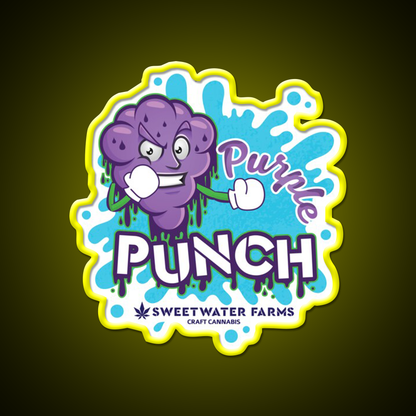 Purple Punch Hemp Inspired Green Leaf Led Neon Sign Rgb Color - LED neon sign view 7