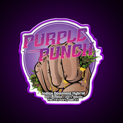 Purple Punch Strain Art Hemp Inspired Green Leaf Led Neon Sign Rgb Color - LED neon sign view 9