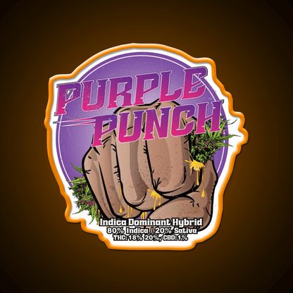 Purple Punch Strain Art Hemp Inspired Green Leaf Led Neon Sign Rgb Color - Shineneon