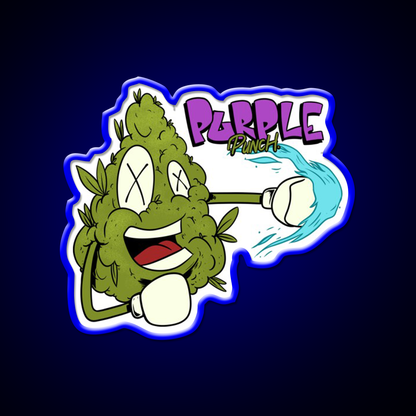 Purple Punch Weed Strain Hemp Inspired Green Leaf Led Neon Sign Rgb Color - LED neon sign view 5