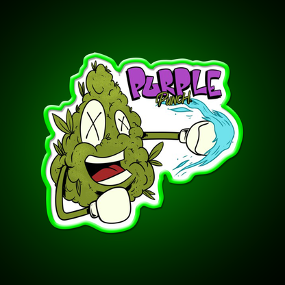 Purple Punch Weed Strain Hemp Inspired Green Leaf Led Neon Sign Rgb Color - LED neon sign view 8