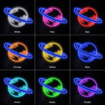 Purple Saturn Galaxy Neon Sign LED Neon Sign color grid