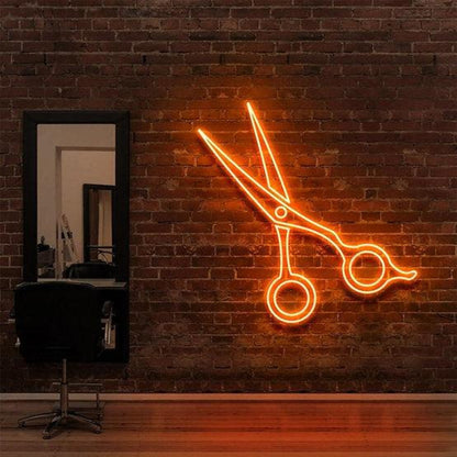 Purple Scissors Led Neon Sign For Hair Salon Decor | Shineneon