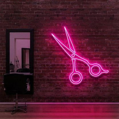 Purple Scissors Led Neon Sign For Hair Salon Decor | Shineneon