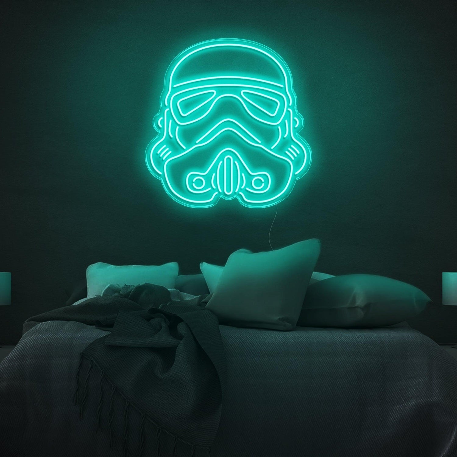 Purple Storm Trooper Helmet Led Neon Sign Sci-Fi Bedroom Decor | Shineneon