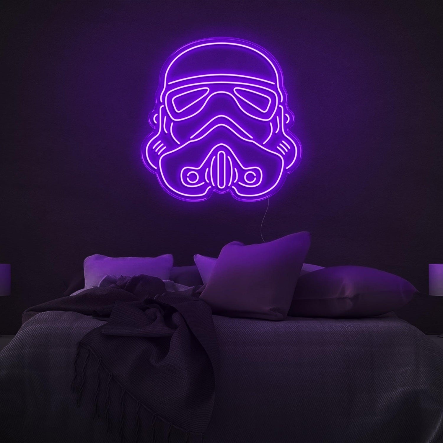 Purple Storm Trooper Helmet Led Neon Sign Sci-Fi Bedroom Decor | Shineneon