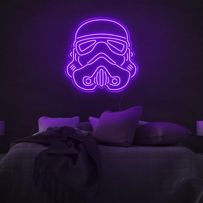 Purple Storm Trooper Helmet Led Neon Sign Sci-Fi Bedroom Decor | Shineneon